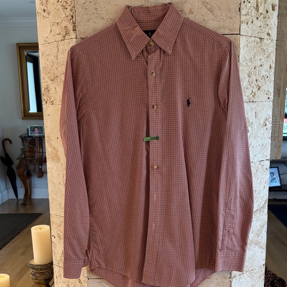 Ralph Lauren Men's Red Plaid Button Down Shirt